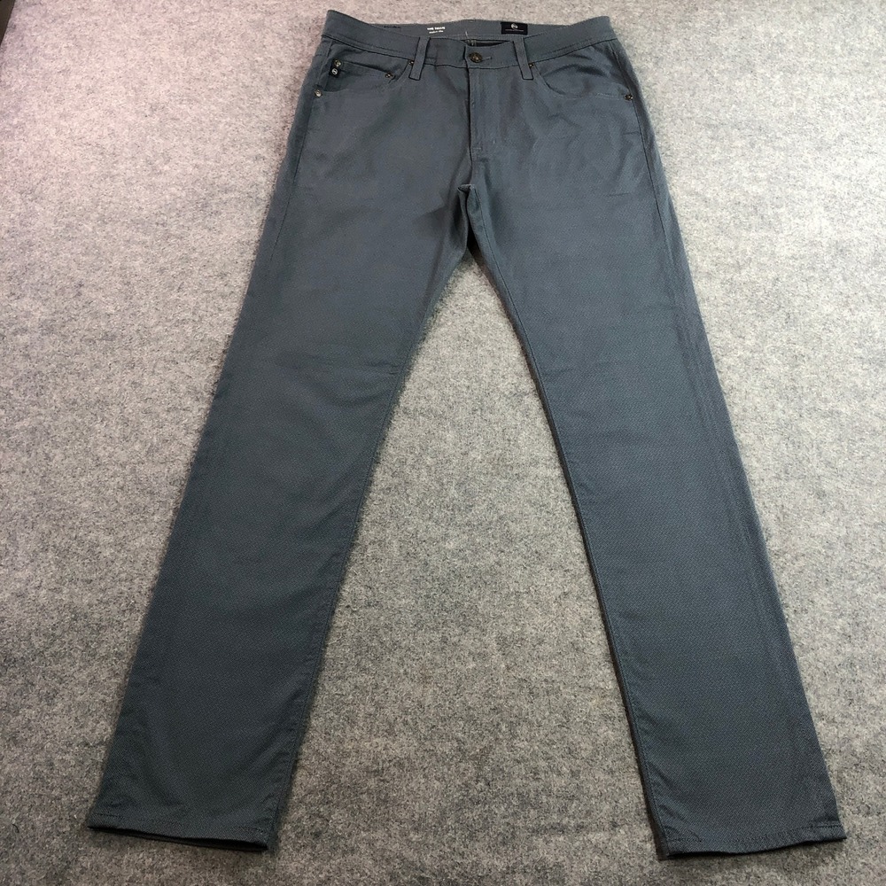 AG Mens The Tellis Modern Slim Pant 34x34 Blue Geometric Stretch Chino Excellent